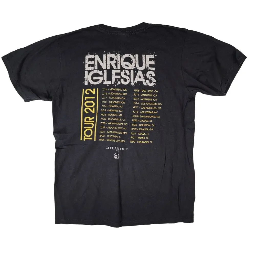 Vtg Enrique Iglesias Shirt Medium 00s Y2k 2012 Music Concert Tour‎ Promo Tee M